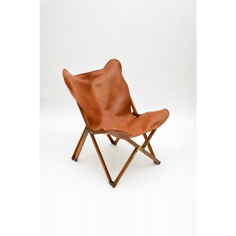 Vintage Tripolina Viganò Folding Armchair by Joseph Beverley, Italy 1950s