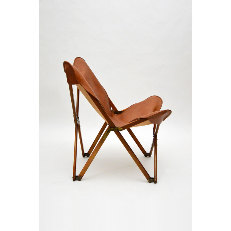 Vintage Tripolina Viganò Folding Armchair by Joseph Beverley, Italy 1950s