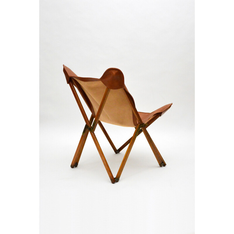 Vintage Tripolina Viganò Folding Armchair by Joseph Beverley, Italy 1950s