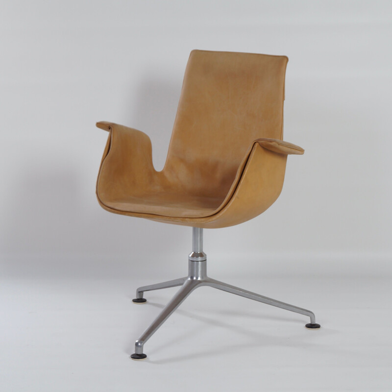 Vintage Tulip Swivel Chair by Kastholm & Fabricius for Kill International, Beige 1960s