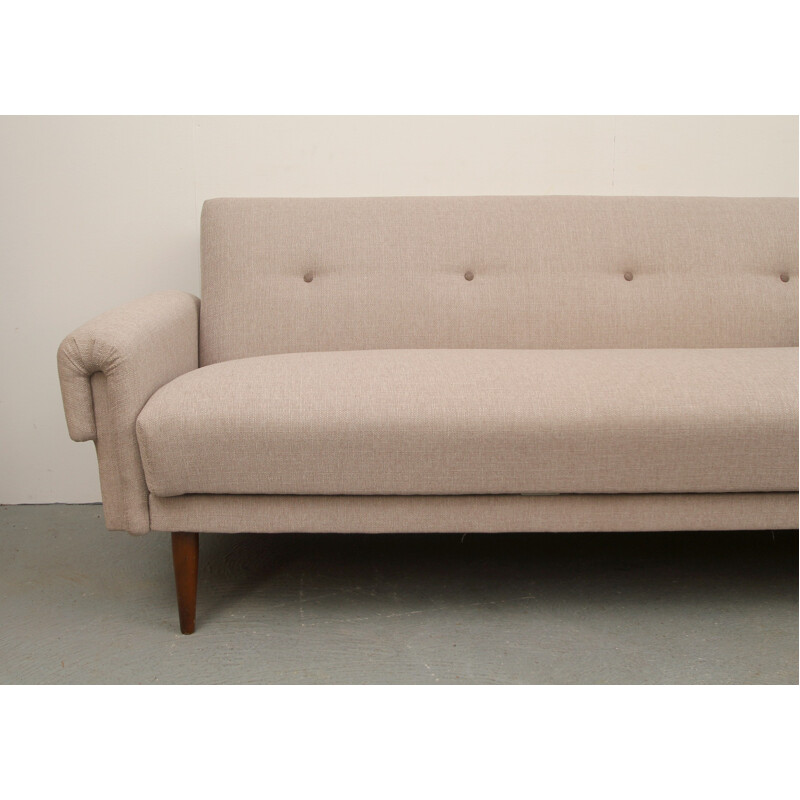 Convertible sofa in beige fabric - 1950s