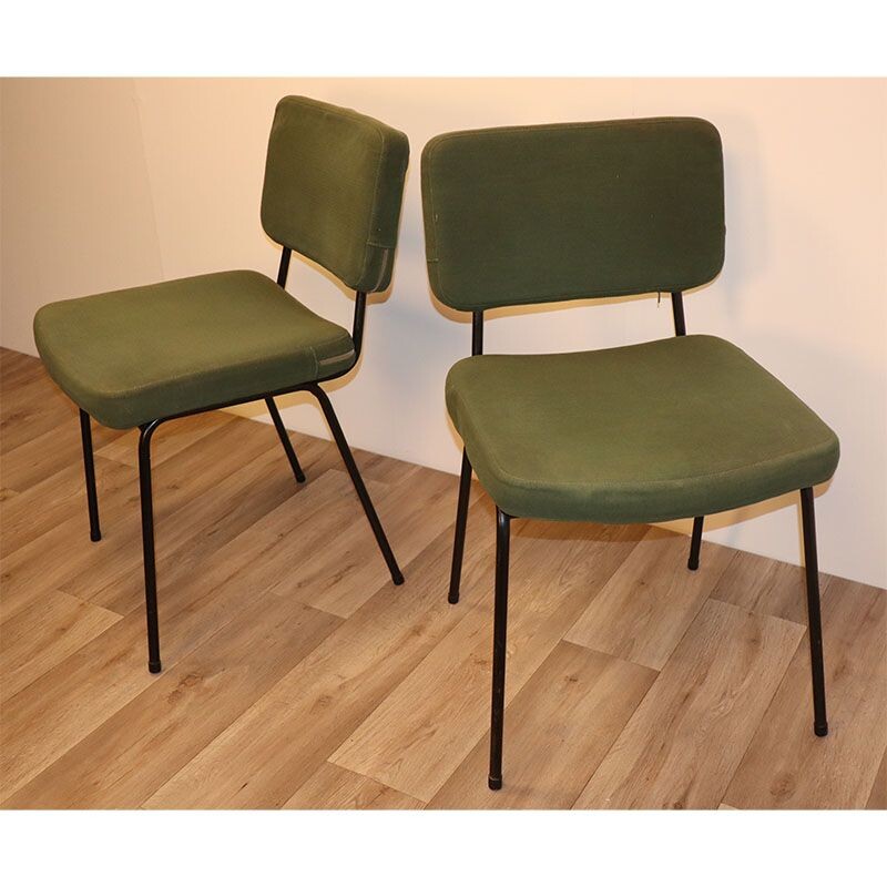 Pair of vintage André Simard chairs by Airborne, French 1960s