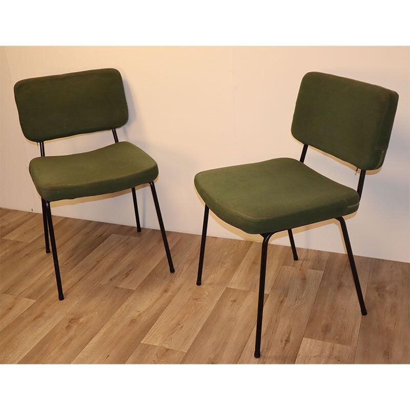 Pair of vintage André Simard chairs by Airborne, French 1960s