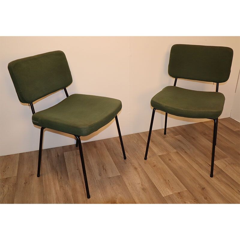 Pair of vintage André Simard chairs by Airborne, French 1960s