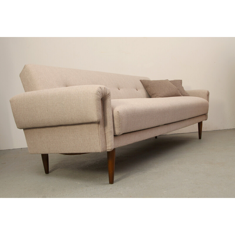 Convertible sofa in beige fabric - 1950s