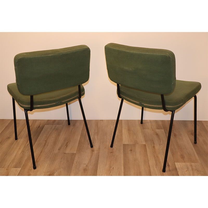 Pair of vintage André Simard chairs by Airborne, French 1960s