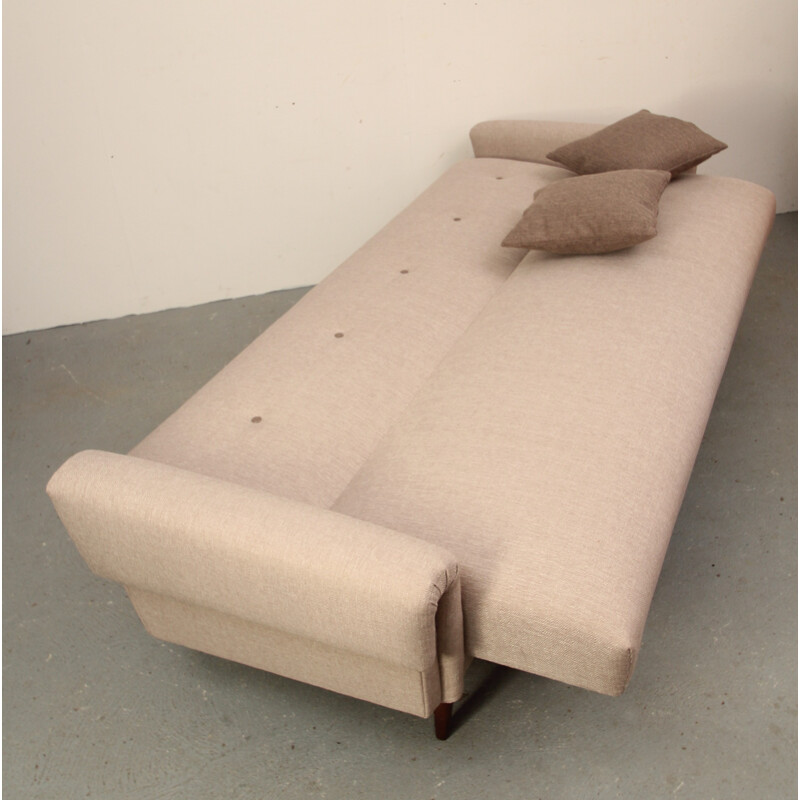 Convertible sofa in beige fabric - 1950s