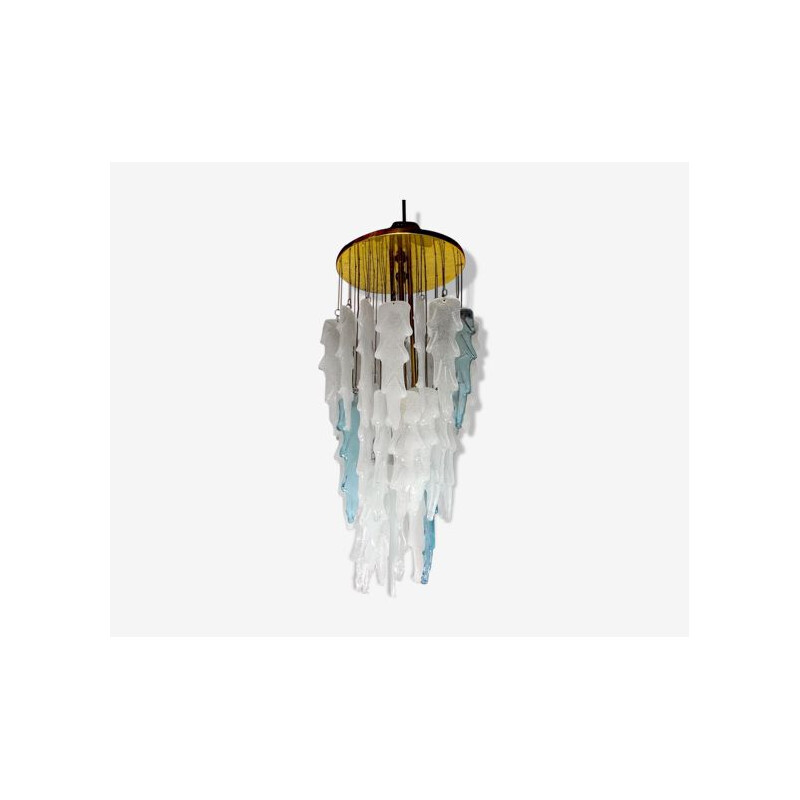 Poliarte vintage waterval hanglamp van Albano Poli, Italië 1970