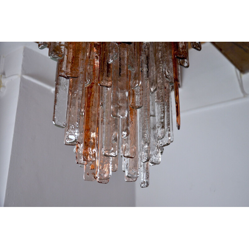 Vintage chandelier Poliarte bicolore by Albano Poli, Italy 1970s