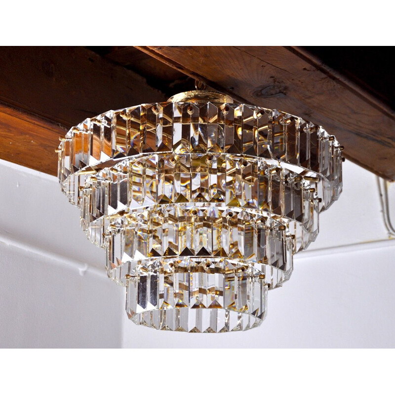 Vintage Kinkeldey 4 tier chandelier, Germany 1970s