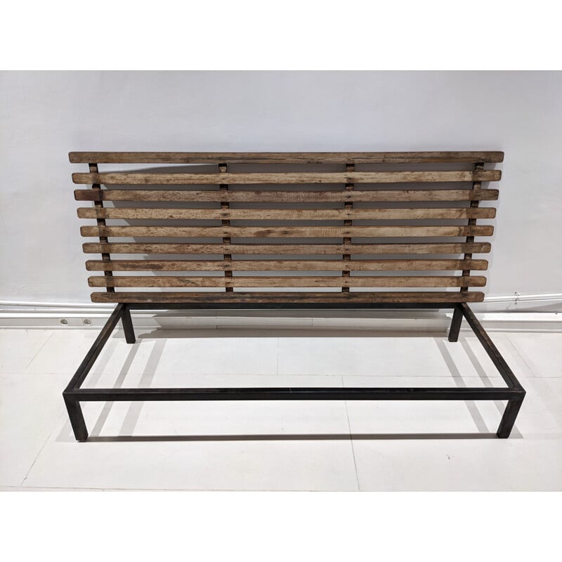 Vintage Cansado bench in mahogany by Charlotte Perriand 1954s