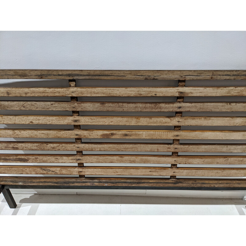 Vintage Cansado bench in mahogany by Charlotte Perriand 1954s