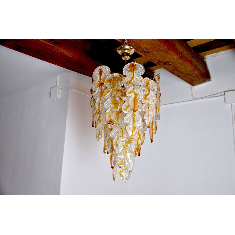 Vintage Murano chandelier by Carlo Nason for Mazzega, Italy 1970s