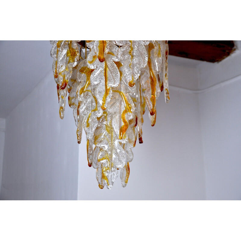 Vintage Murano chandelier by Carlo Nason for Mazzega, Italy 1970s