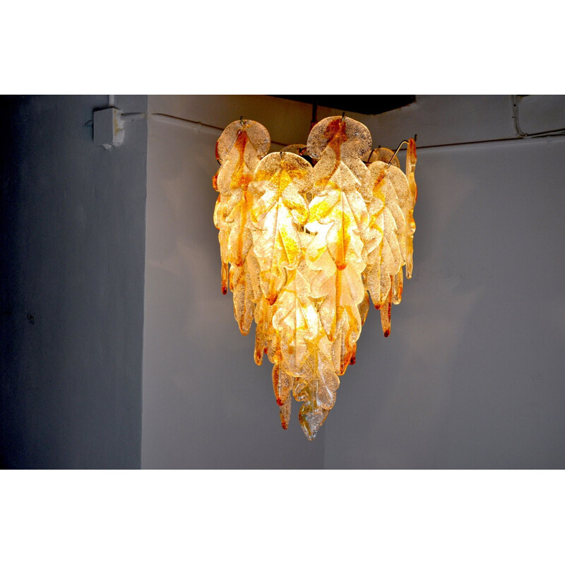 Vintage Murano chandelier by Carlo Nason for Mazzega, Italy 1970s