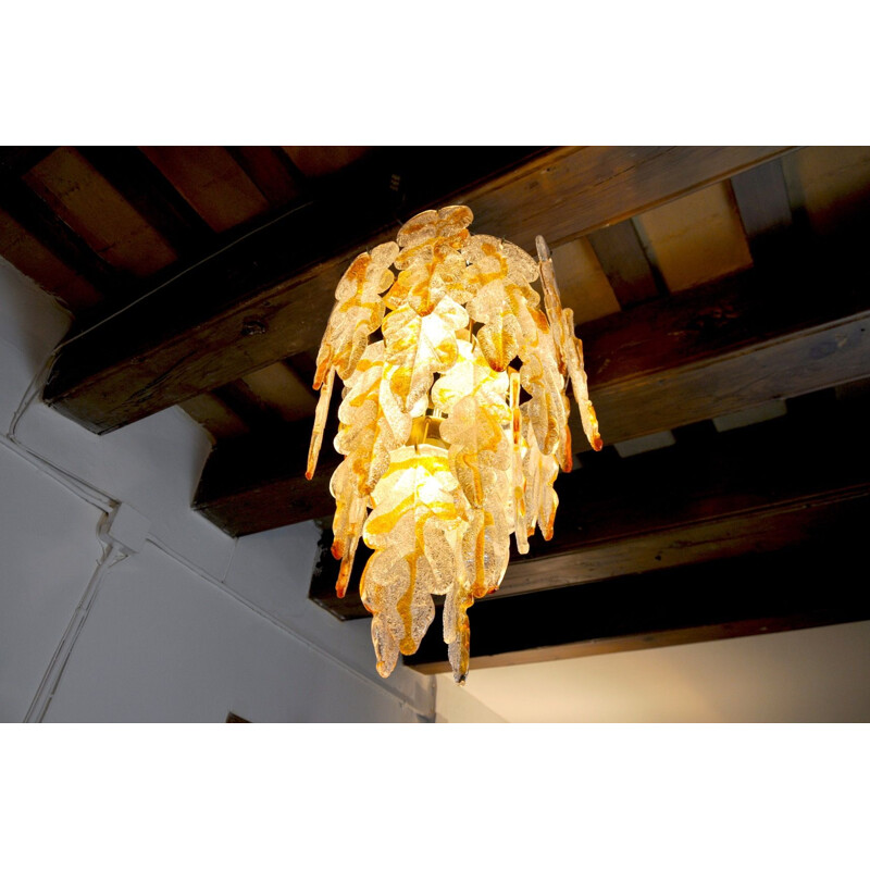 Vintage Murano chandelier by Carlo Nason for Mazzega, Italy 1970s