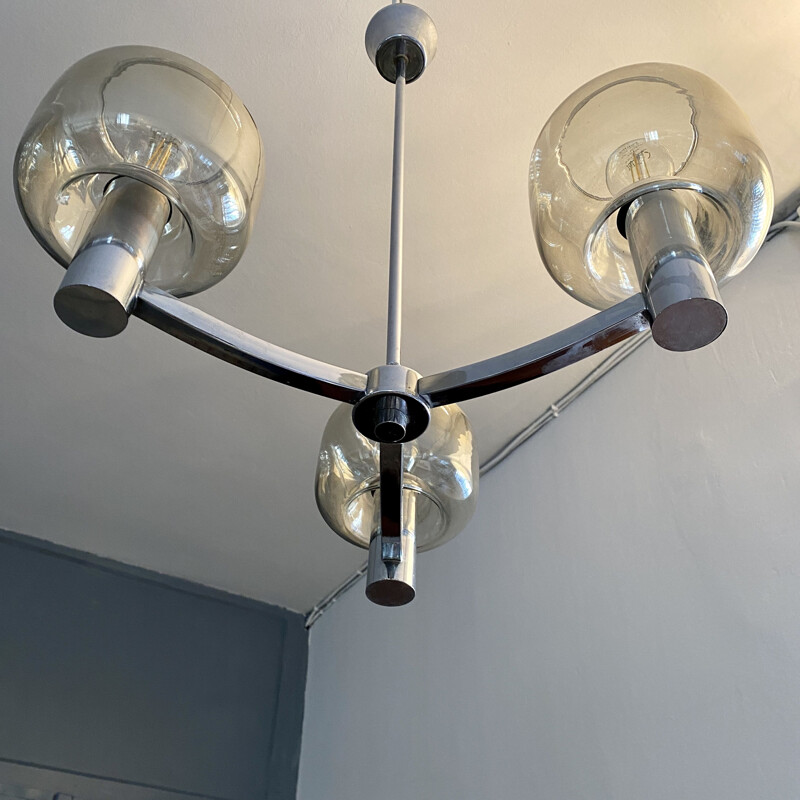 Vintage 3 arms chandelier 1970s