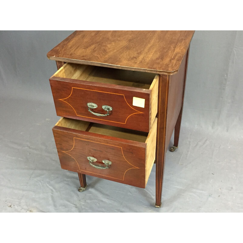 Vintage mahogany bedside table, English