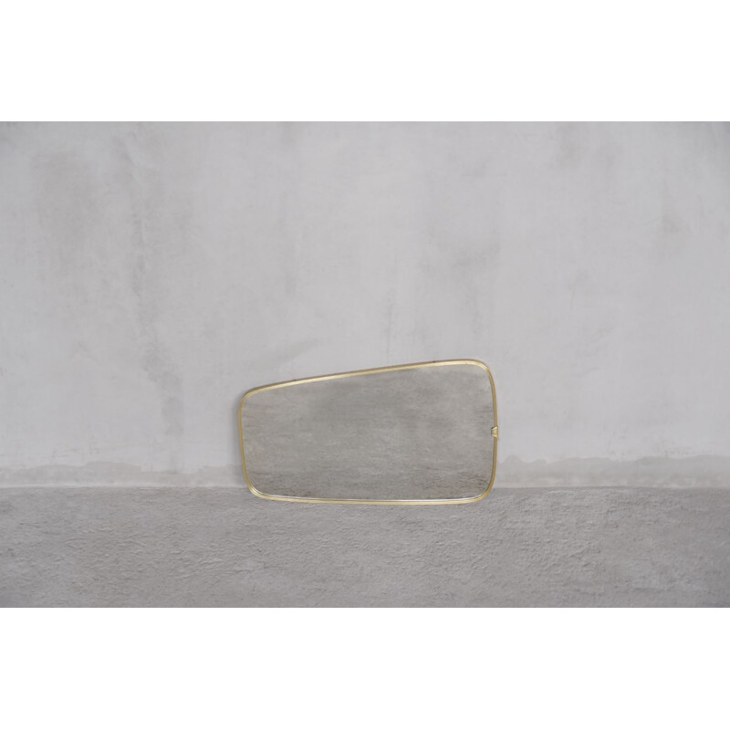 Vintage Modern Rockabilly Wall Mirror with Golden Frame, German 1970s