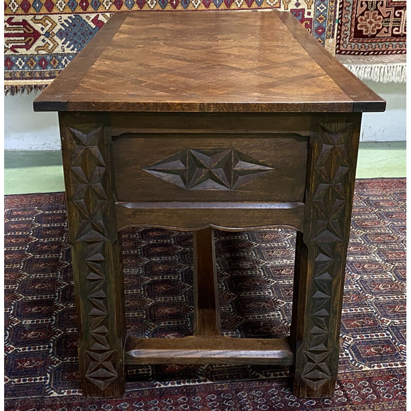 Vintage Neo-Breton desk in oak 1950s