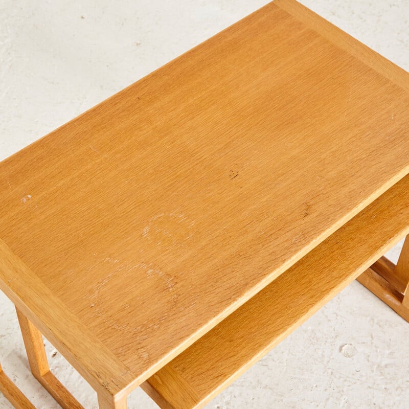 Tables gigognes vintage en chêne par Kai Kristiansen pour Vildbjerg Møbelfabrik 1950