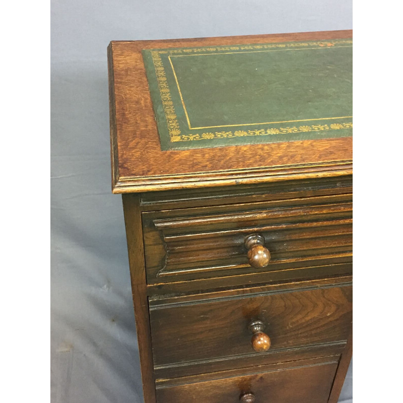 Vintage children's desk in oak and leather 1950s