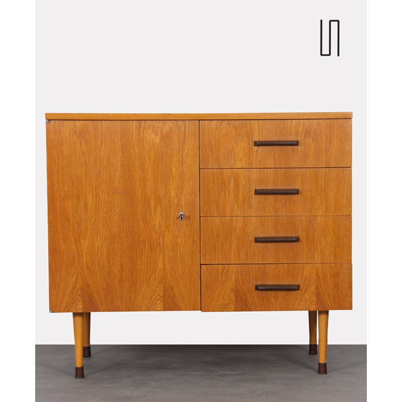 Vintage oak chest of drawers by UP Zavody 1974s