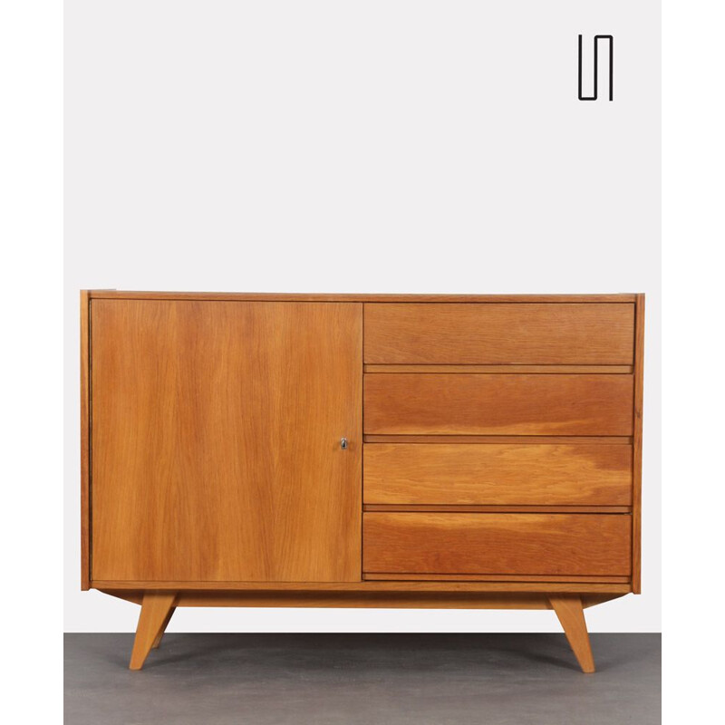 Vintage oak chest of drawers model U-458 by Jiri Jiroutek, Czech Republic 1960s