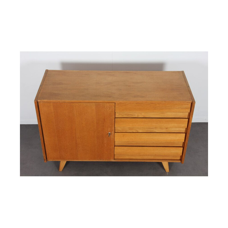 Vintage oak chest of drawers model U-458 by Jiri Jiroutek, Czech Republic 1960s