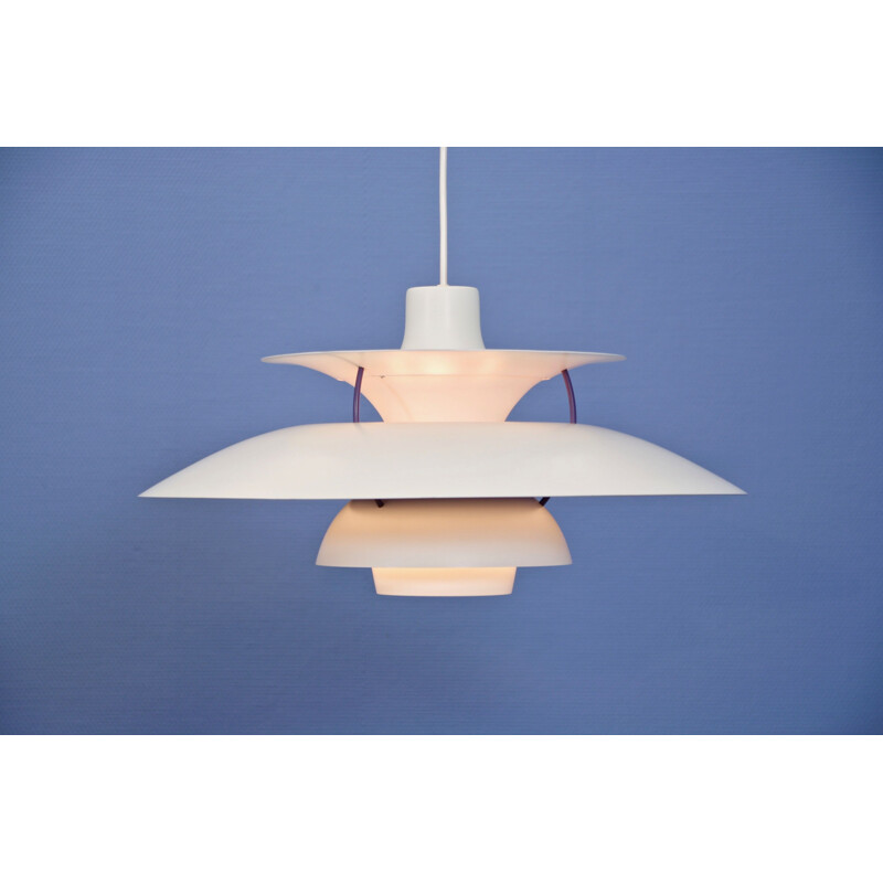 Vintage PH5 hanging lamp in white by Poul Henninsen for Louis Poulsen 1960s