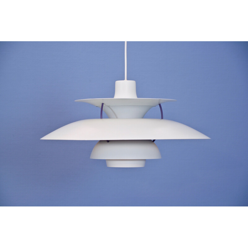 Vintage PH5 hanging lamp in white by Poul Henninsen for Louis Poulsen 1960s