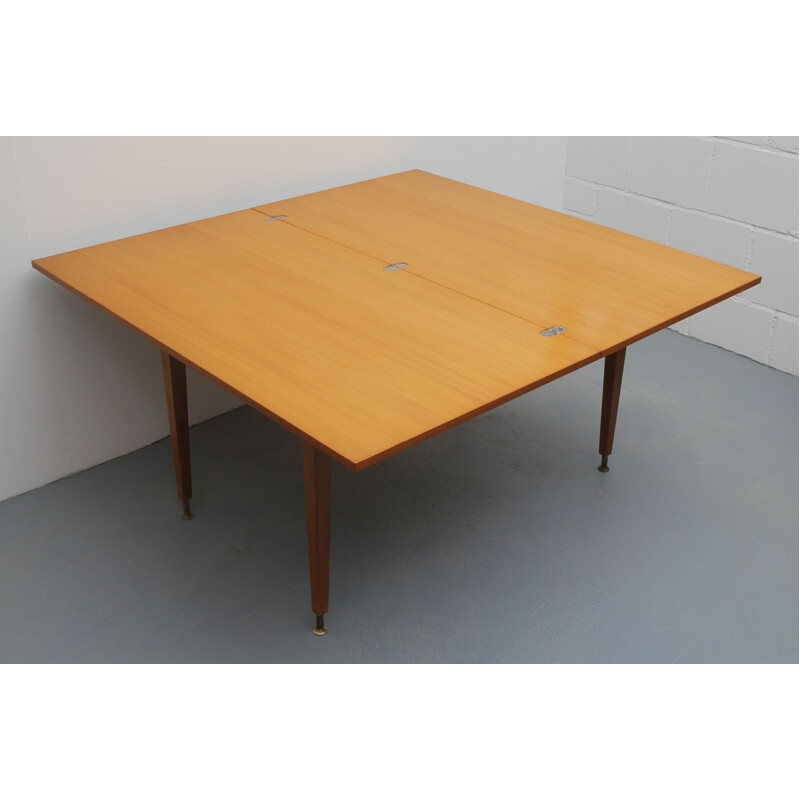 Table basse vintage extensible en merisier Wilhelm Renz par Marc Held 1950