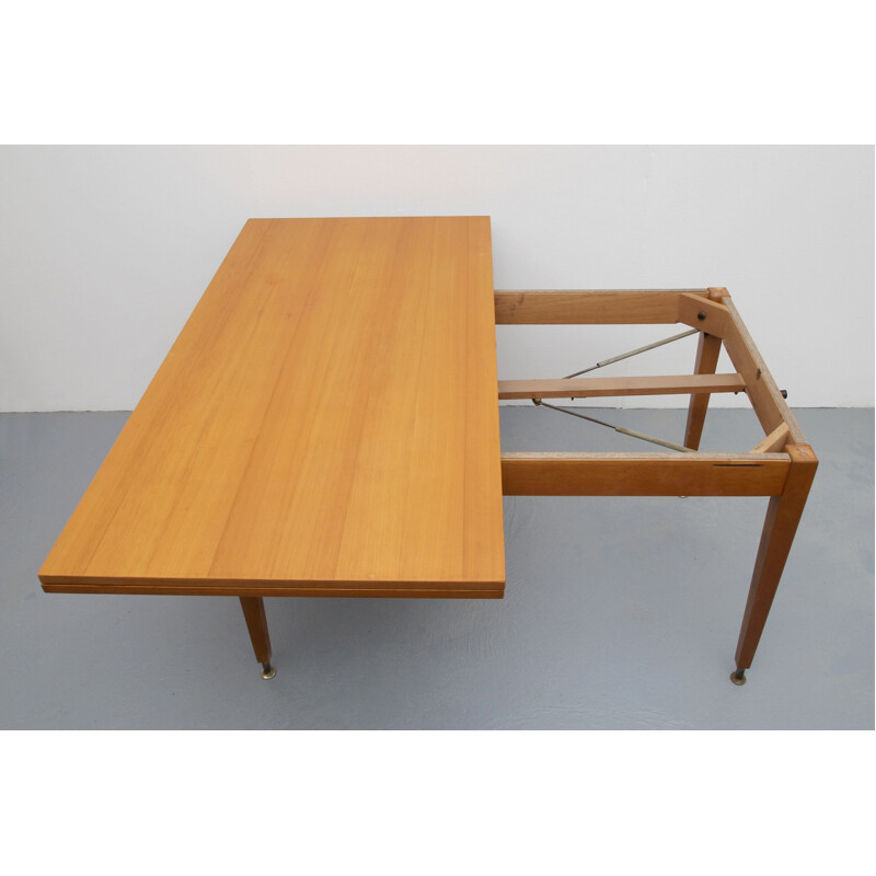 Vintage Wilhelm Renz kersenhouten uitschuifbare salontafel door Marc Held, 1950