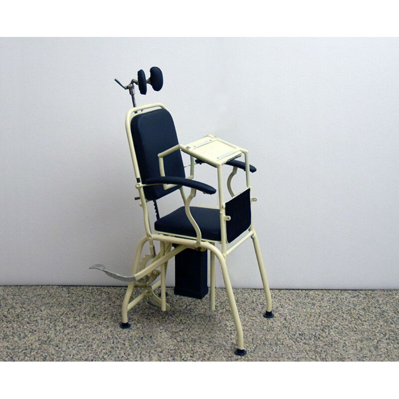 Vintage Adjustable metal dentist chair, Italian 1900s