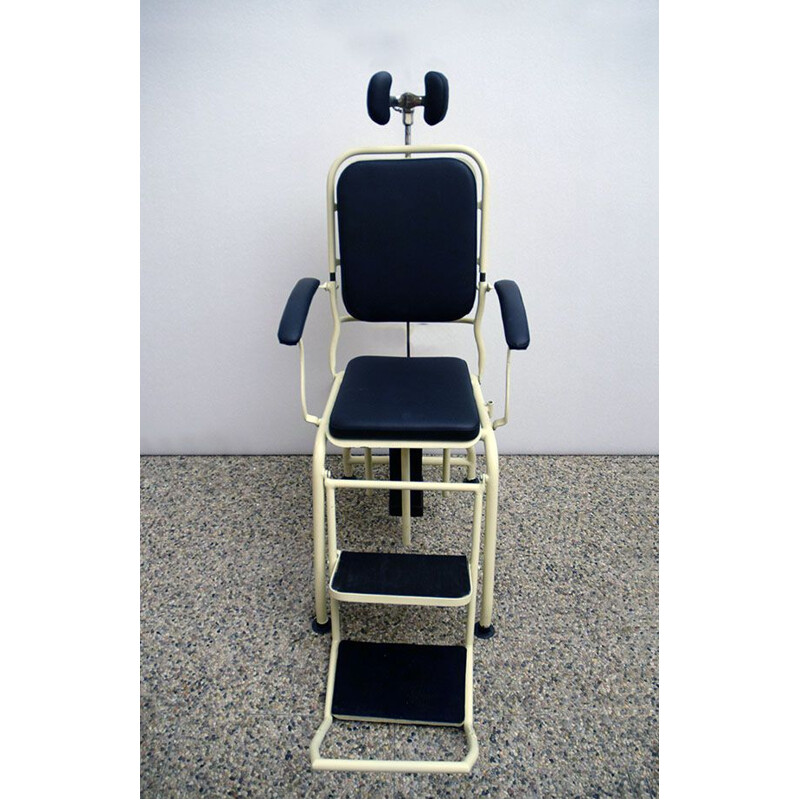 Vintage Adjustable metal dentist chair, Italian 1900s