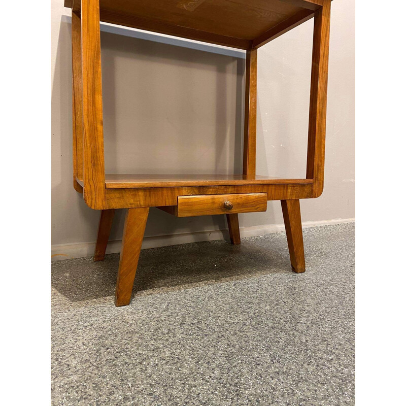 Vintage Table with two tops veneered with walnut 1960s