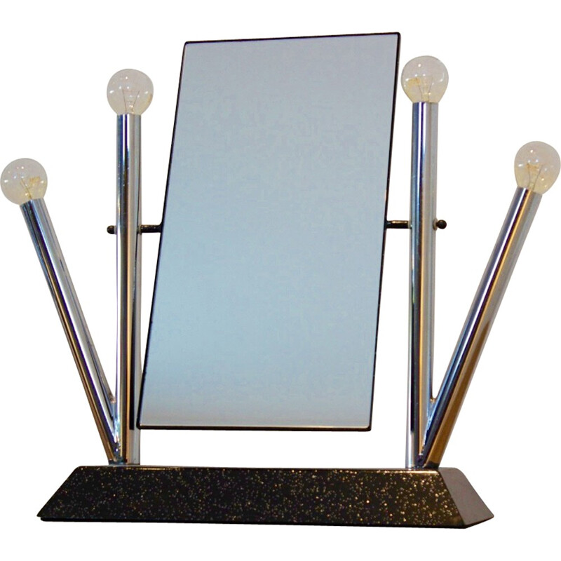 Italian Bieffeplast "Yucca" table mirror in chromed steel, Anna ANSELMI - 1980s
