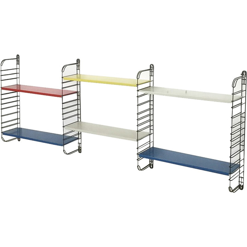 Tomado shelving system in multicolor lacquered metal, Adriaan DEKKER - 1960s