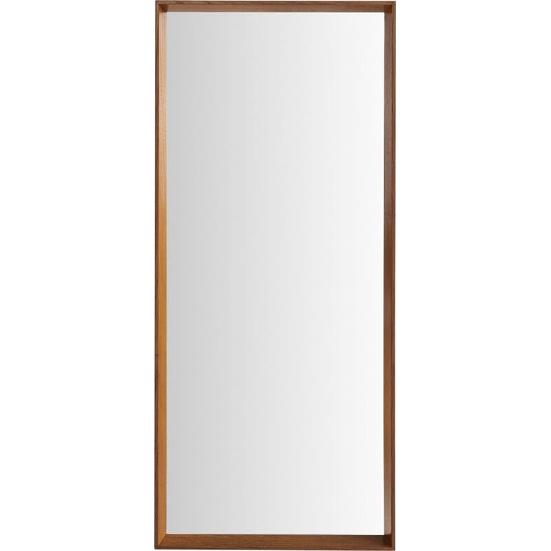 Vintage mirror in oak by Holmer-Hansen for Risskov Spejle, Danish 1960s