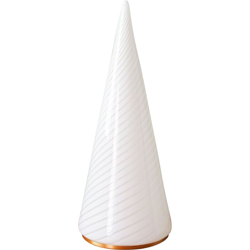 Vintage Swirl Glass Pyramid Table Lamp by Vetri Murano, Italy 1970s