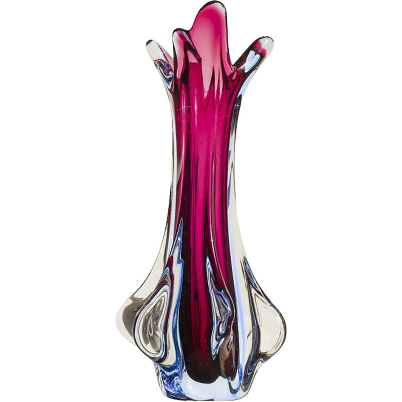 Vintage Murano Sommerso vase by Flavio Poli