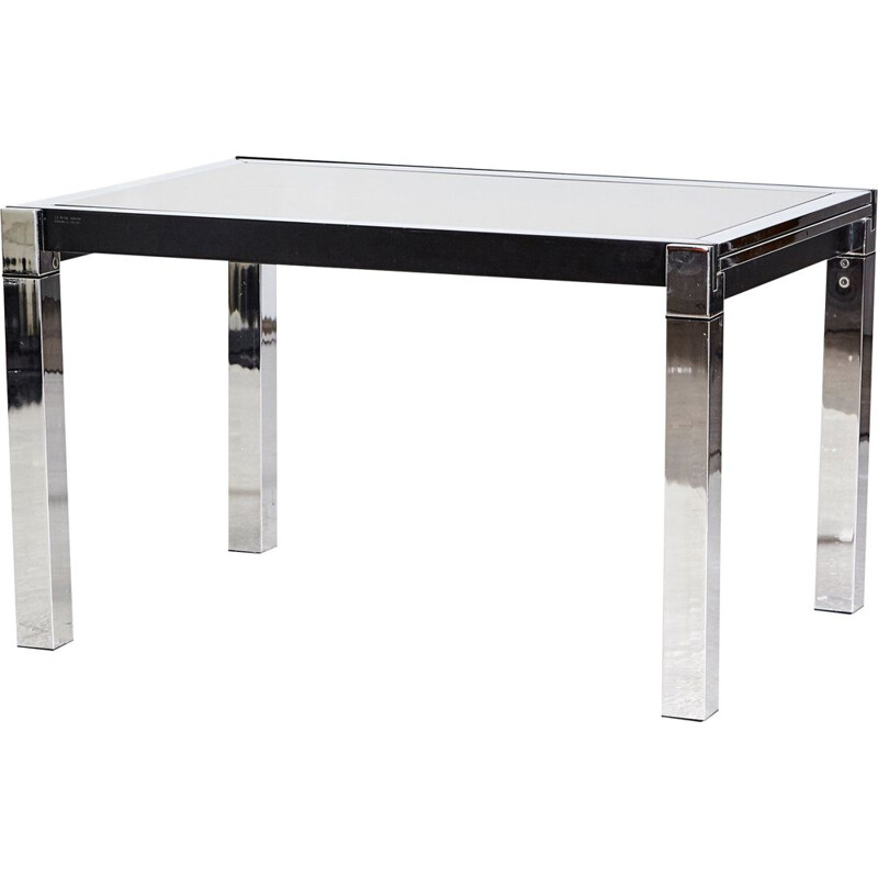 Vintage Chrome-Framed Dining Table from La Metal Arredo, Italian 1970s