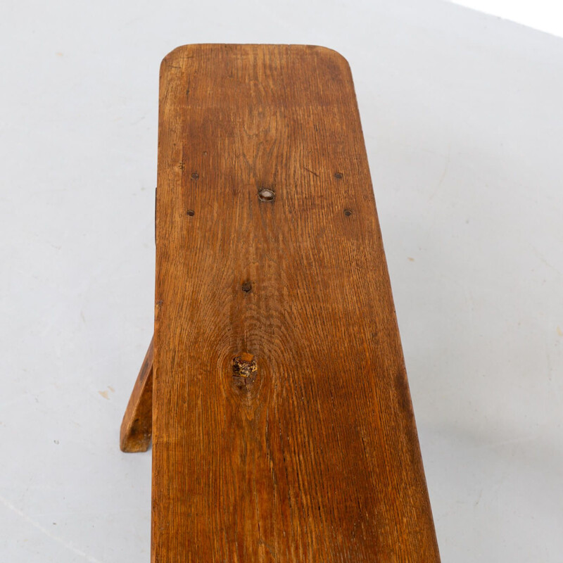 Vintage organic wooden bench 1950s