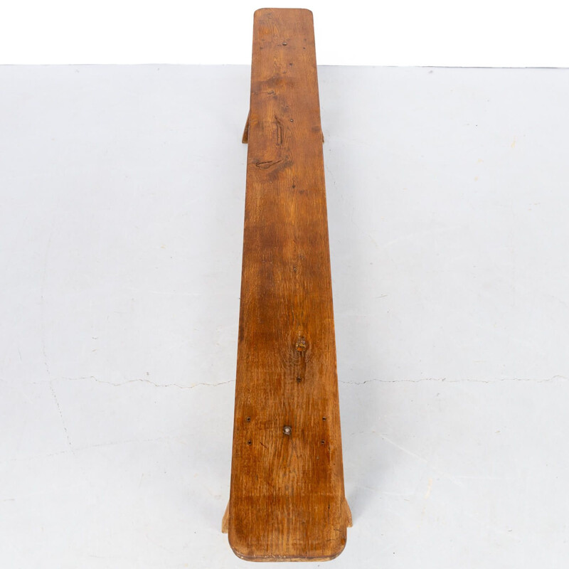 Vintage organic wooden bench 1950s