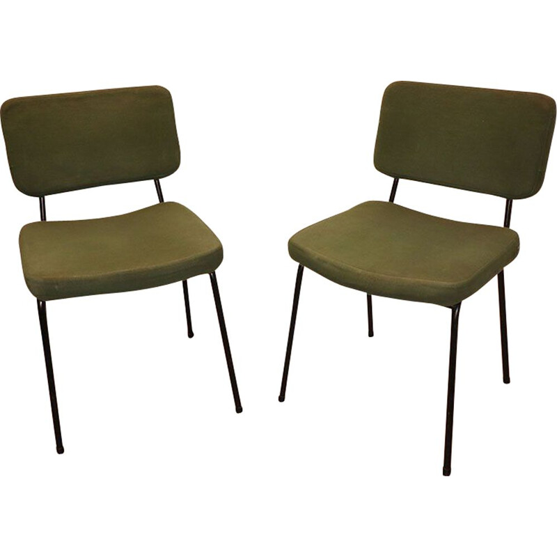 Pair of vintage André Simard chairs by Airborne, French 1960s