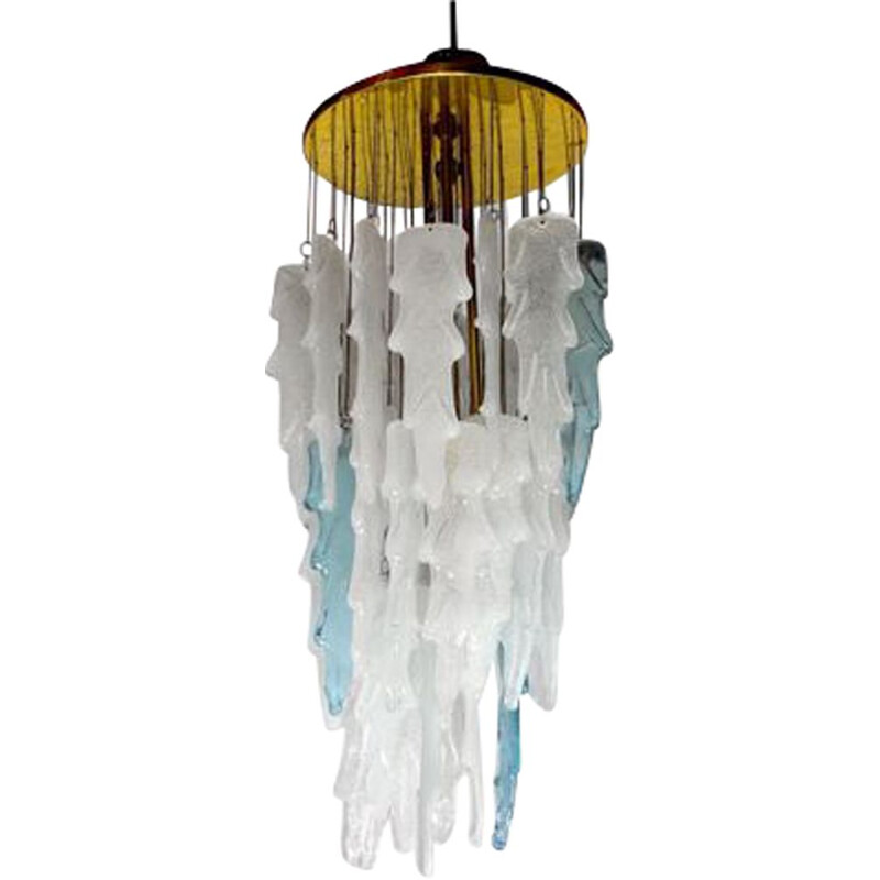 Poliarte vintage waterval hanglamp van Albano Poli, Italië 1970