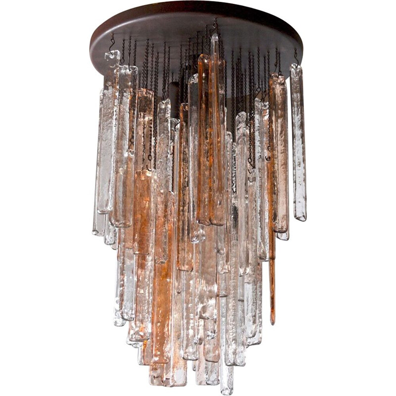 Vintage chandelier Poliarte bicolore by Albano Poli, Italy 1970s