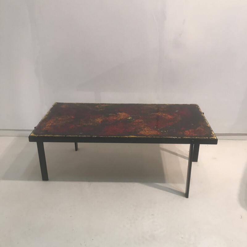 Small vintage coffee table in enamelled lava