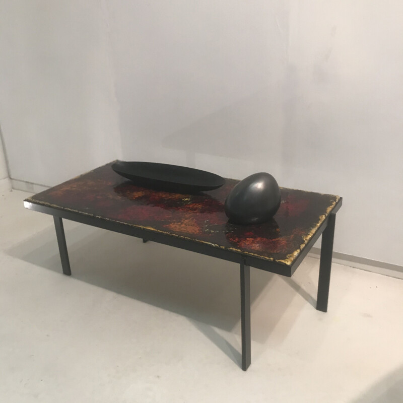 Small vintage coffee table in enamelled lava