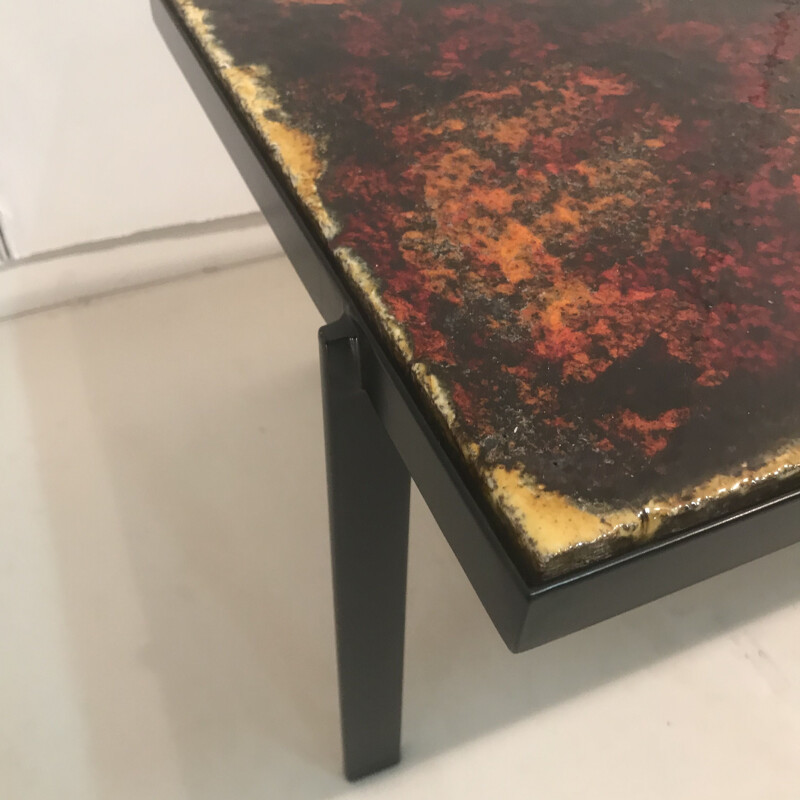 Small vintage coffee table in enamelled lava